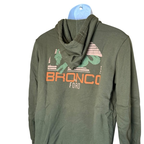 Ford Bronco Adult Hybrid Apparel Olive Green Hoodie Size Small Outdoor Mountains - Picture 9 of 9